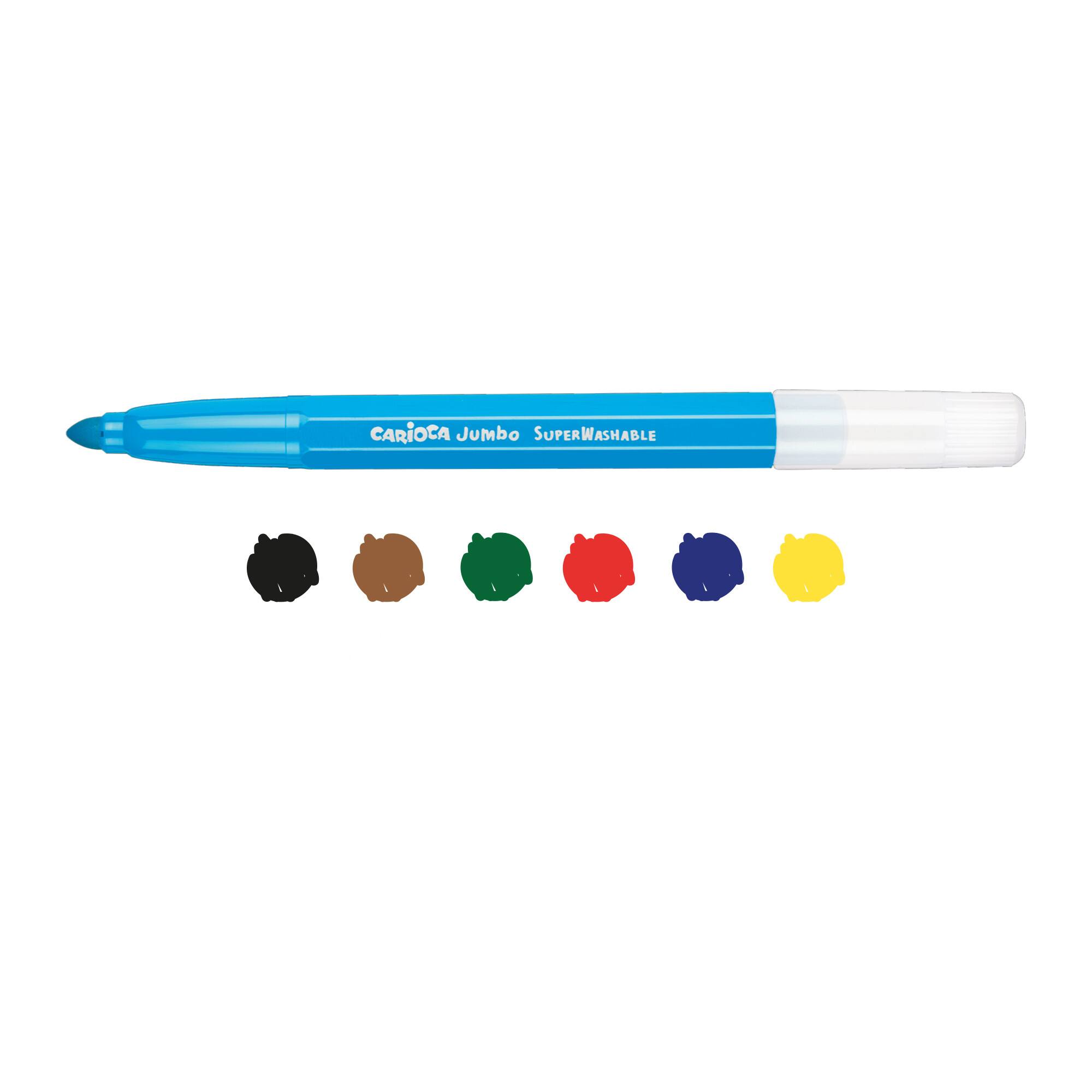 CARIOCA® 6mm Jumbo Maxi Tip Washable Felt Tip Pens